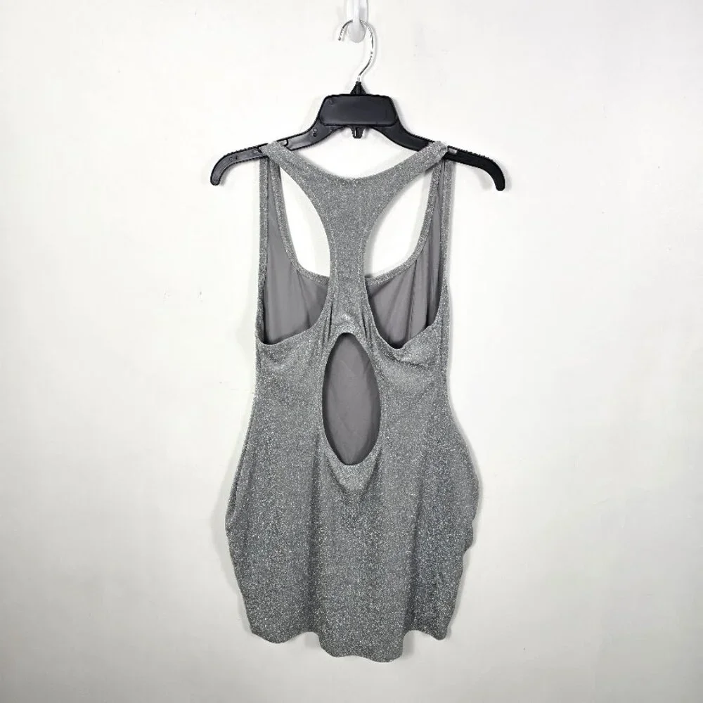SKIMS Glitter Swim Metallic Dress Cover Up 2X Nickel Silver